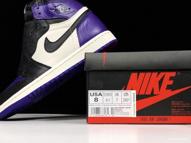 MaikeSneakers Air 1 Purple Jordan Court 555088-501 0807
